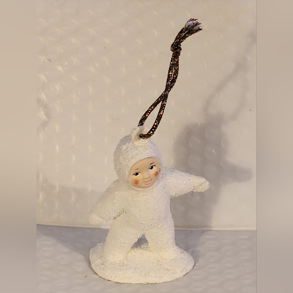 Charming Faux White Snow Baby Ornament